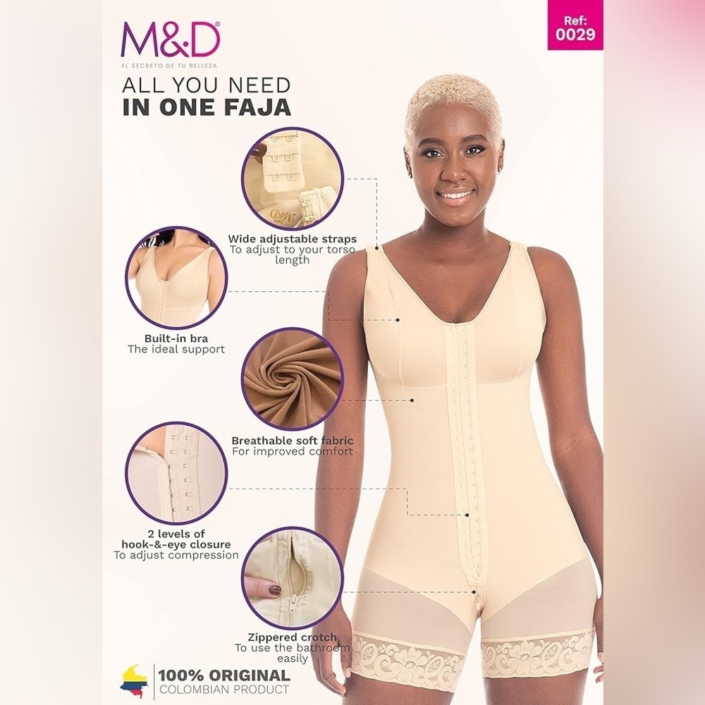 M&D Fajas Colombianas Post Surgery Tummy Tuck Compression Shapewear